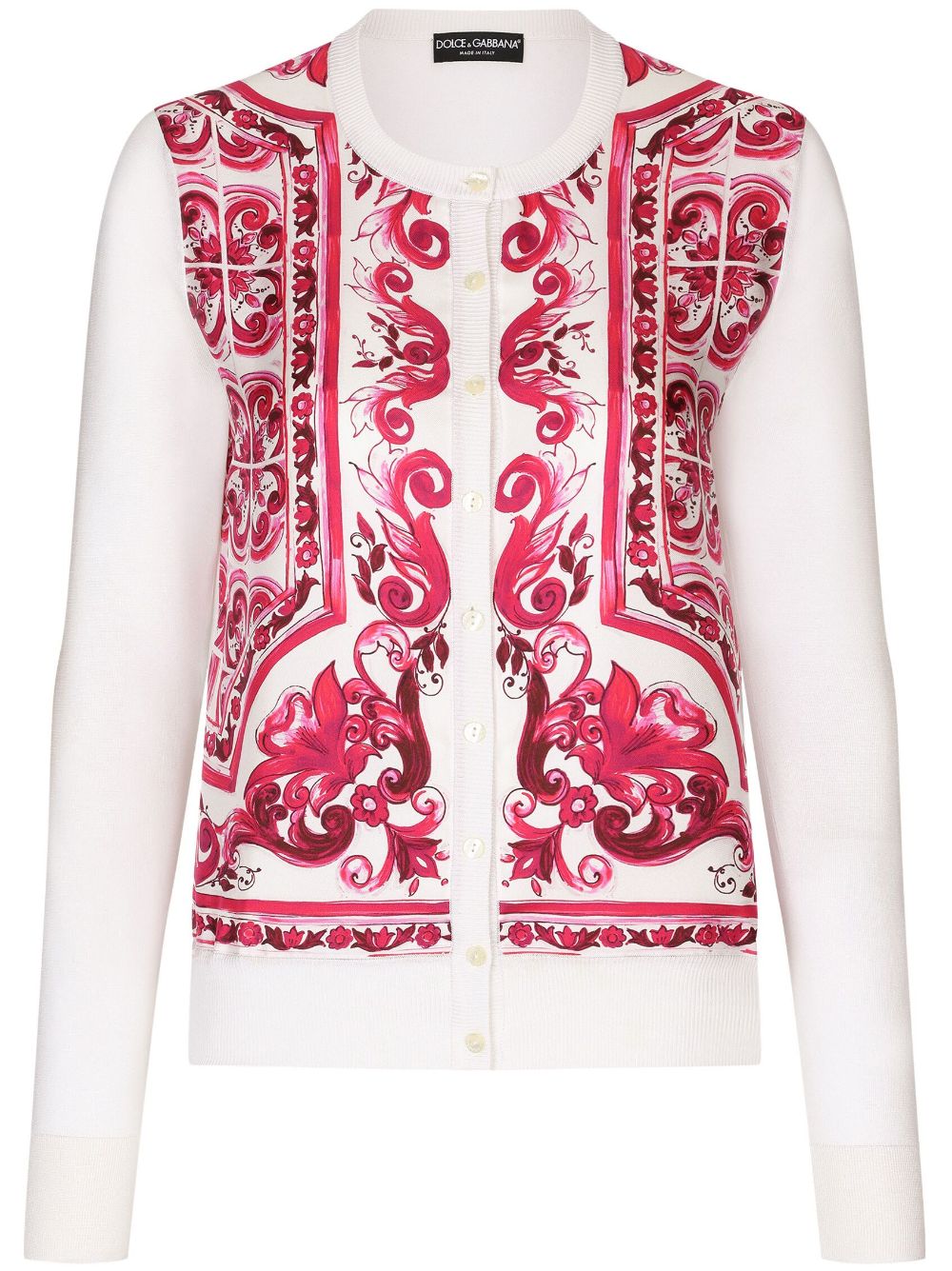 Dolce & Gabbana DOLCE & GABBANA- Maiolica Print Silk Cardigan