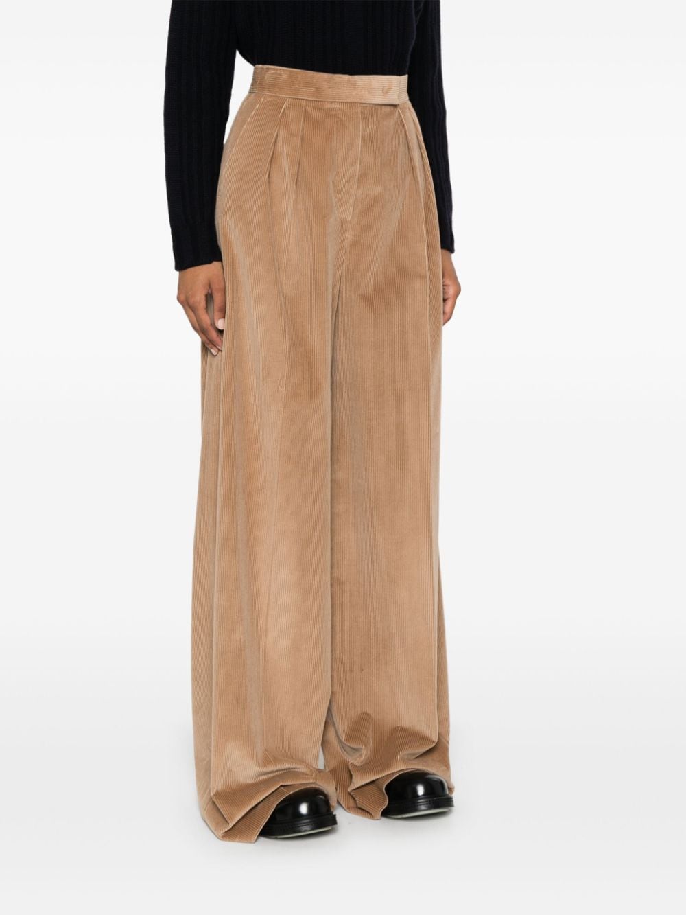 Max Mara MAX MARA- Velvet Wide-leg Trousers