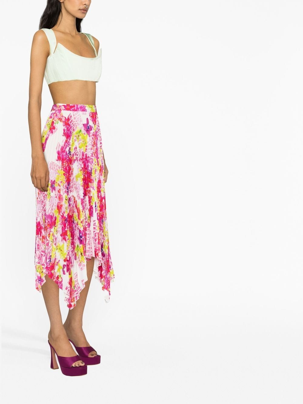 Versace VERSACE- Printed Silk Long Skirt