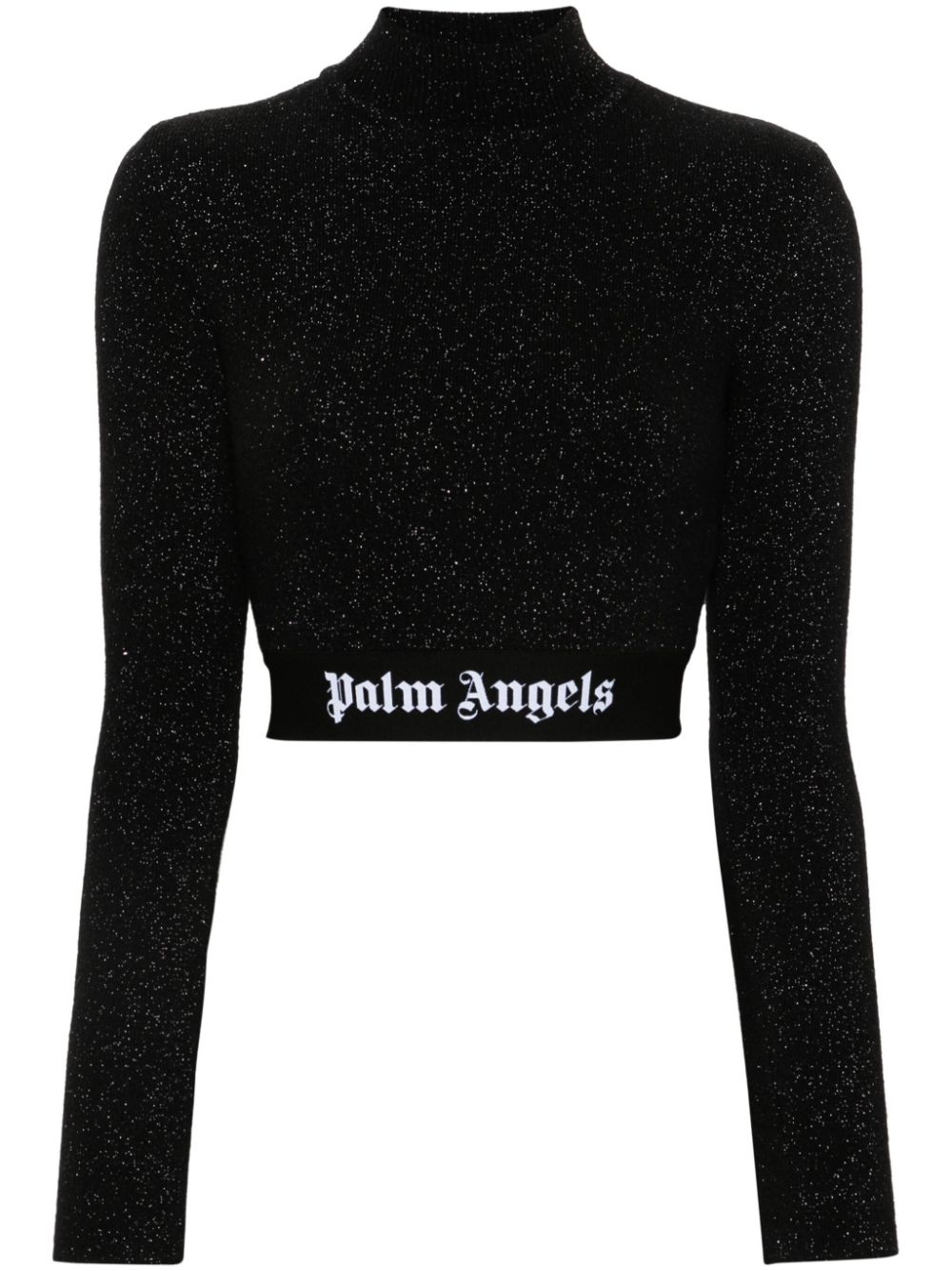 PALM ANGELS PALM ANGELS- Logo Lurex Cropped Top