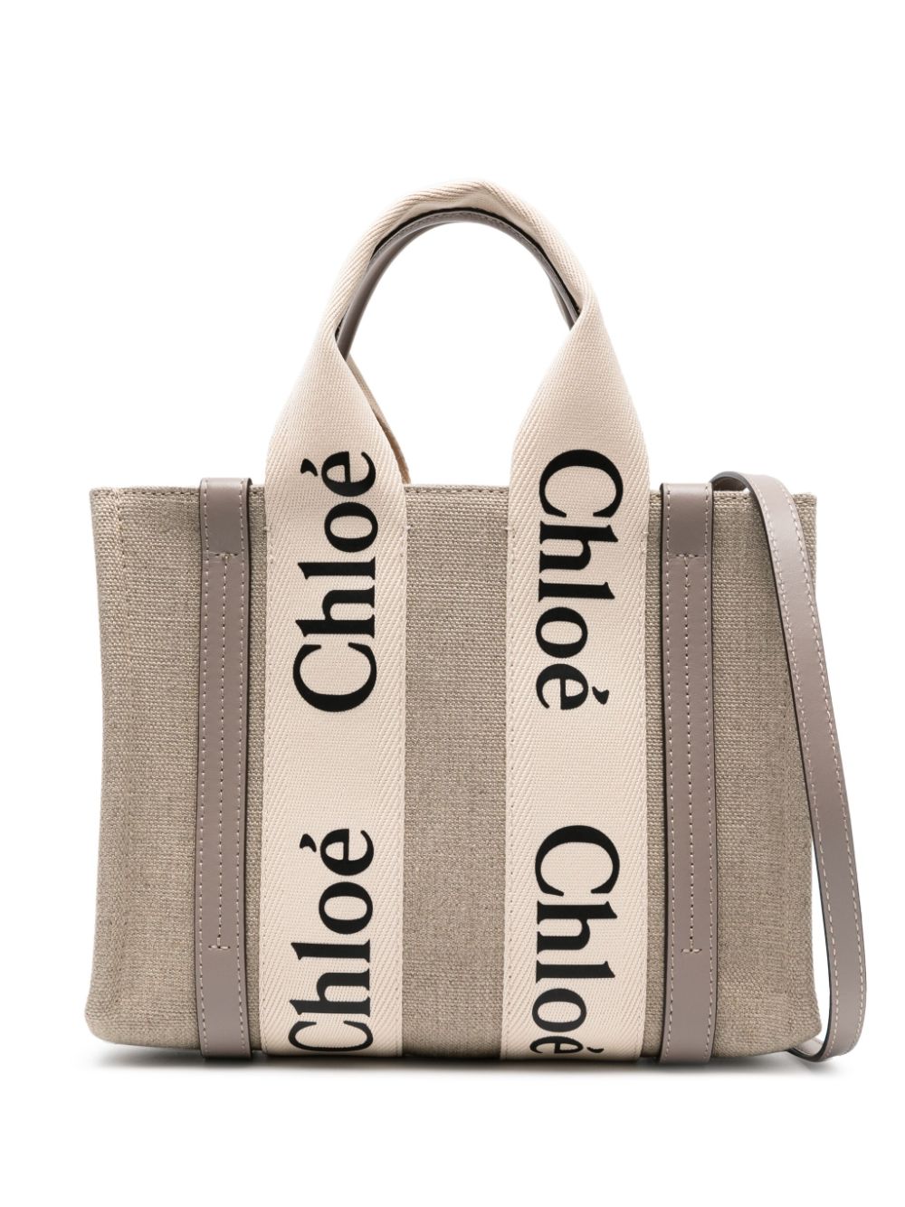 Chloé CHLOÉ- Woody Canvas And Leather Tote Bag