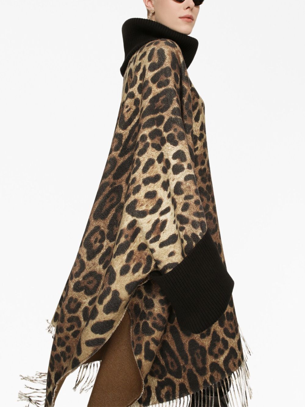 Dolce & Gabbana DOLCE & GABBANA- Leopard Print Wool And Silk Blend Cape