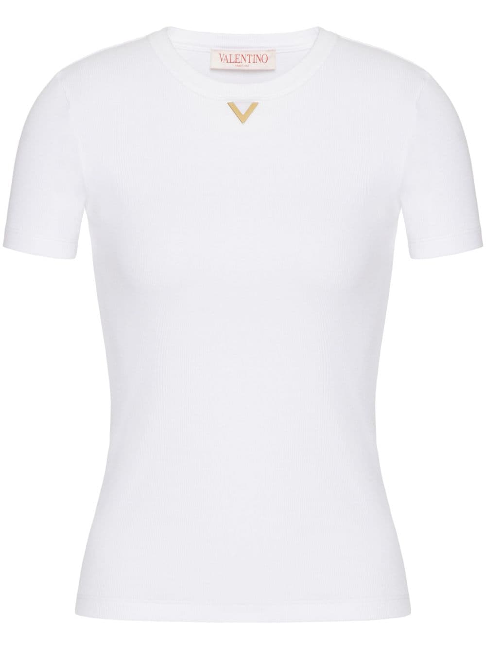 Valentino VALENTINO- Vlogo Ribbed Cotton T-shirt