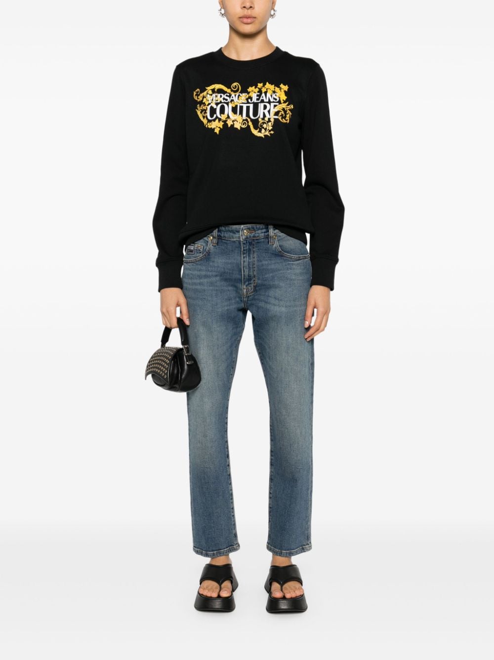 Versace Jeans Couture VERSACE JEANS COUTURE- Logo Baroq Cotton Fleece