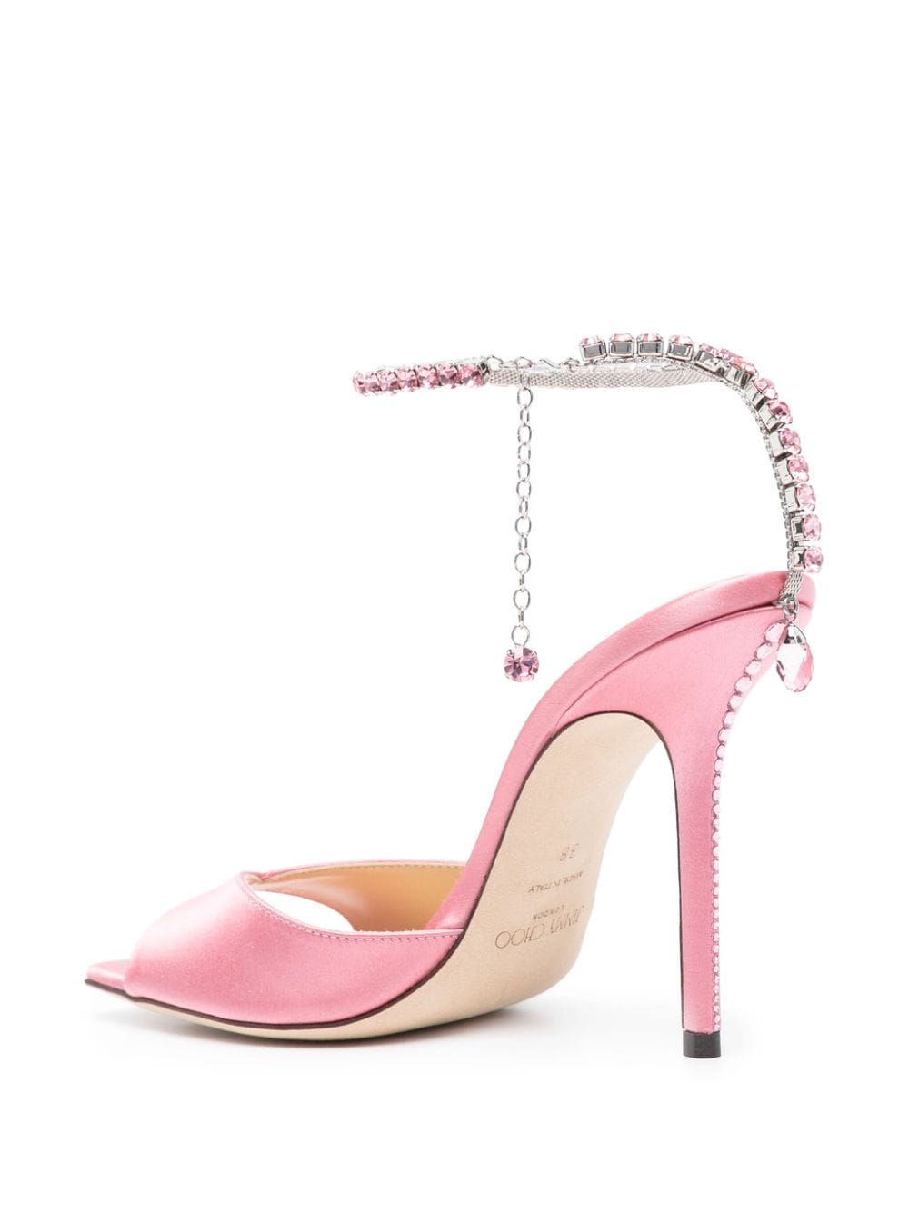 Jimmy Choo JIMMY CHOO- Saeda 100 Crystal Embellished Satin Heel Sandals