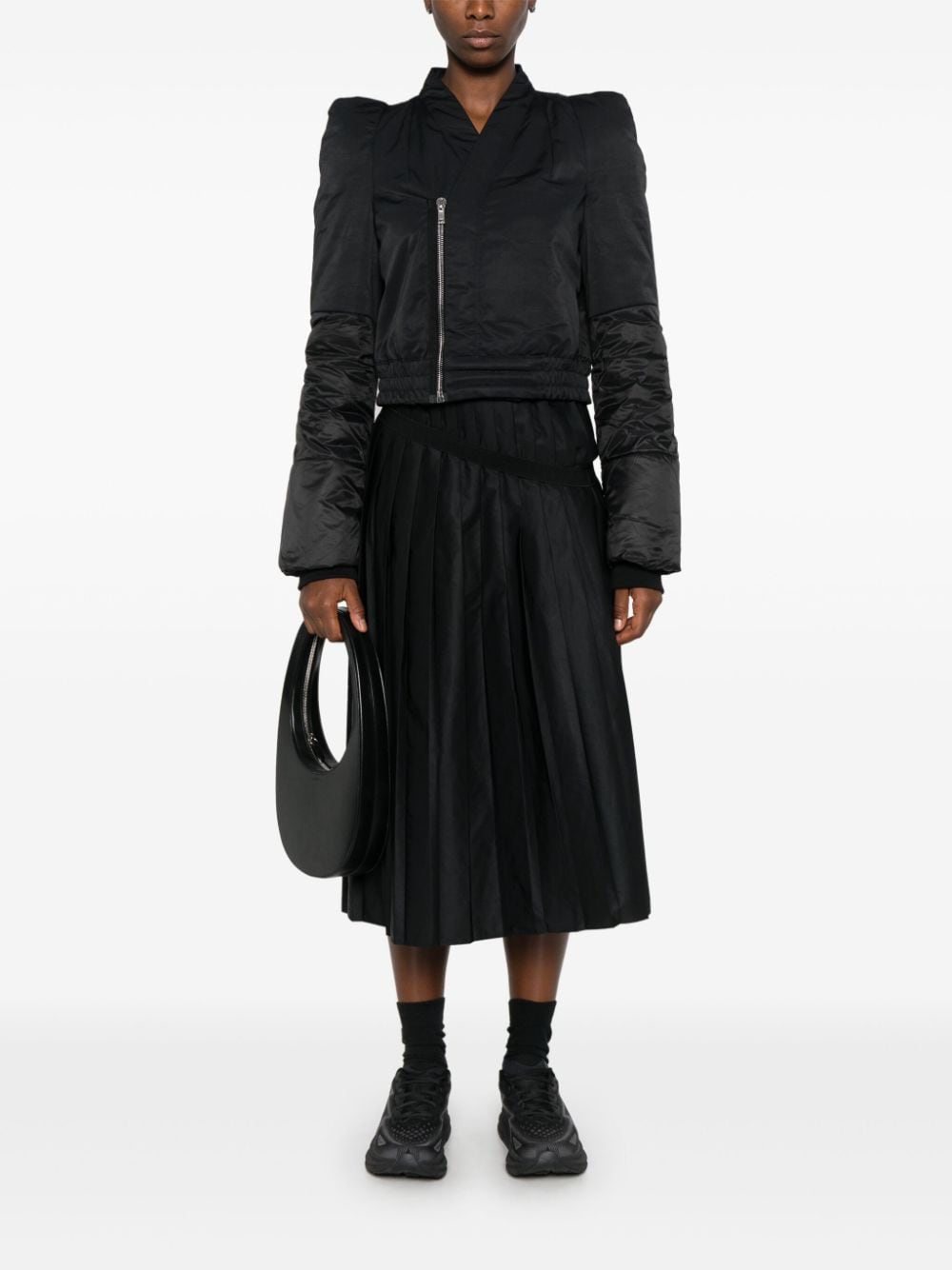 Rick Owens Drkshdw RICK OWENS DRKSHDW- Zipped Nylon Bomber Jacket