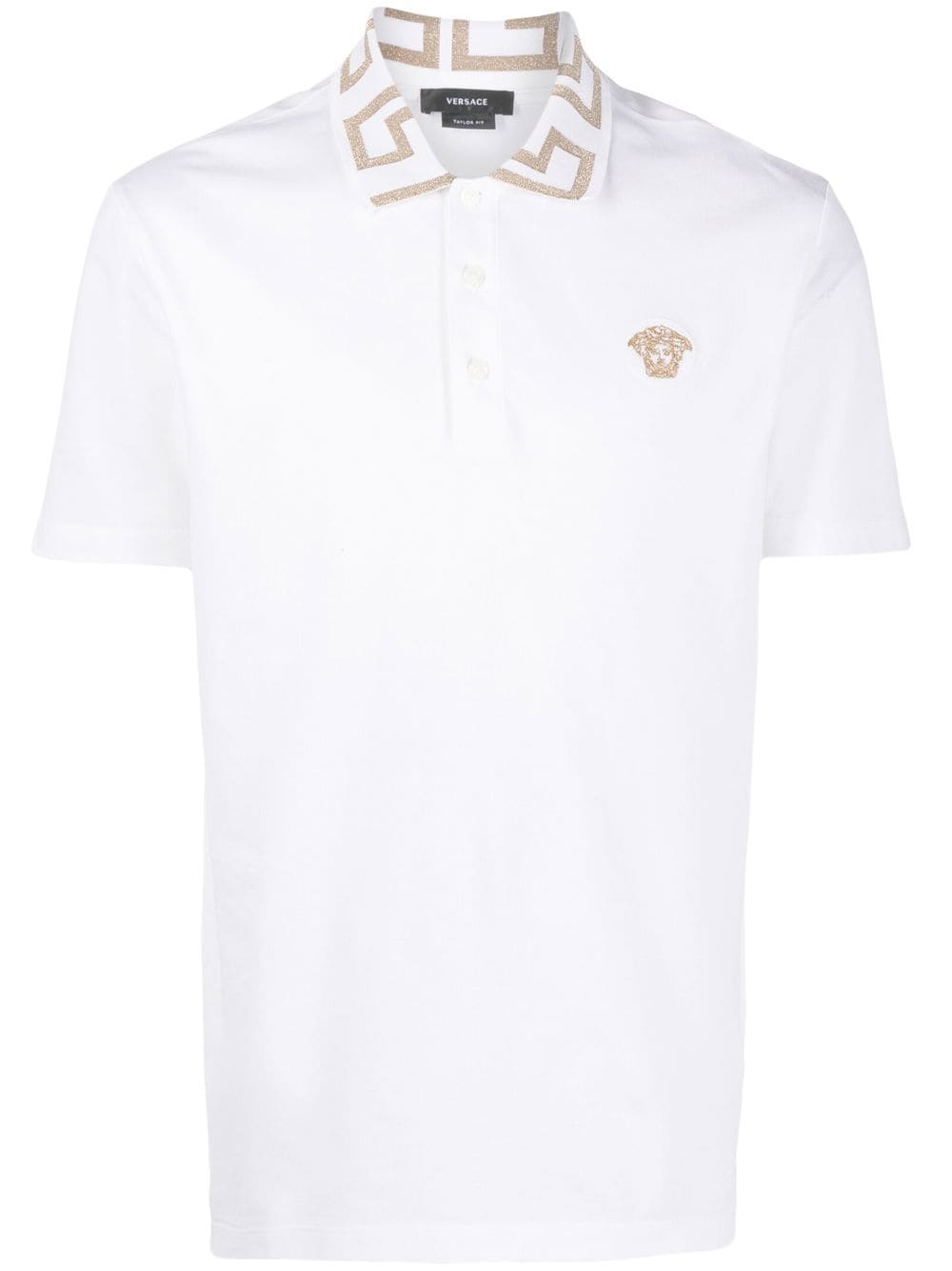 Versace VERSACE- Logo Pique Cotton Polo Shirt