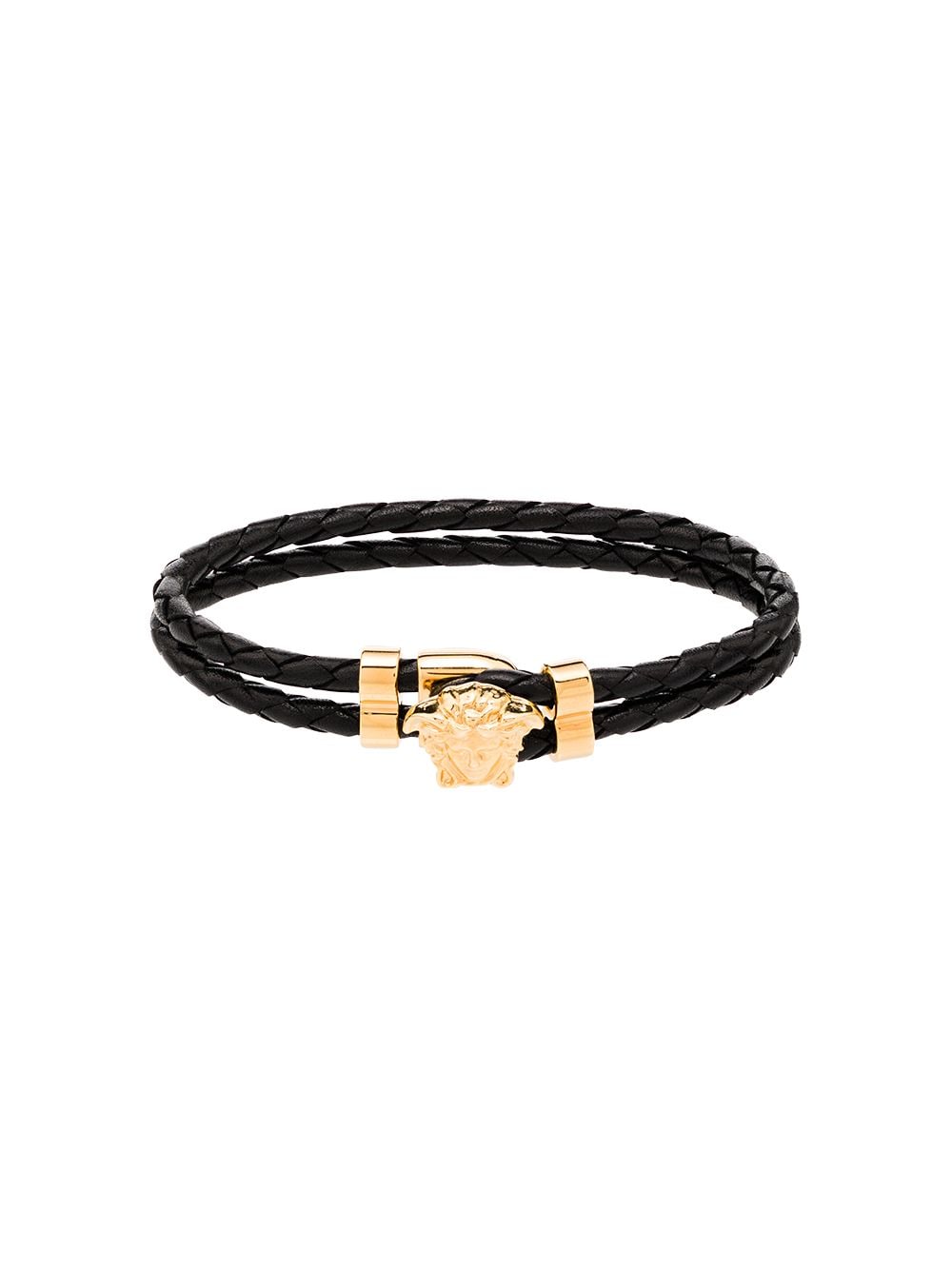 Versace VERSACE- Medusa Braided Leather Bracelet