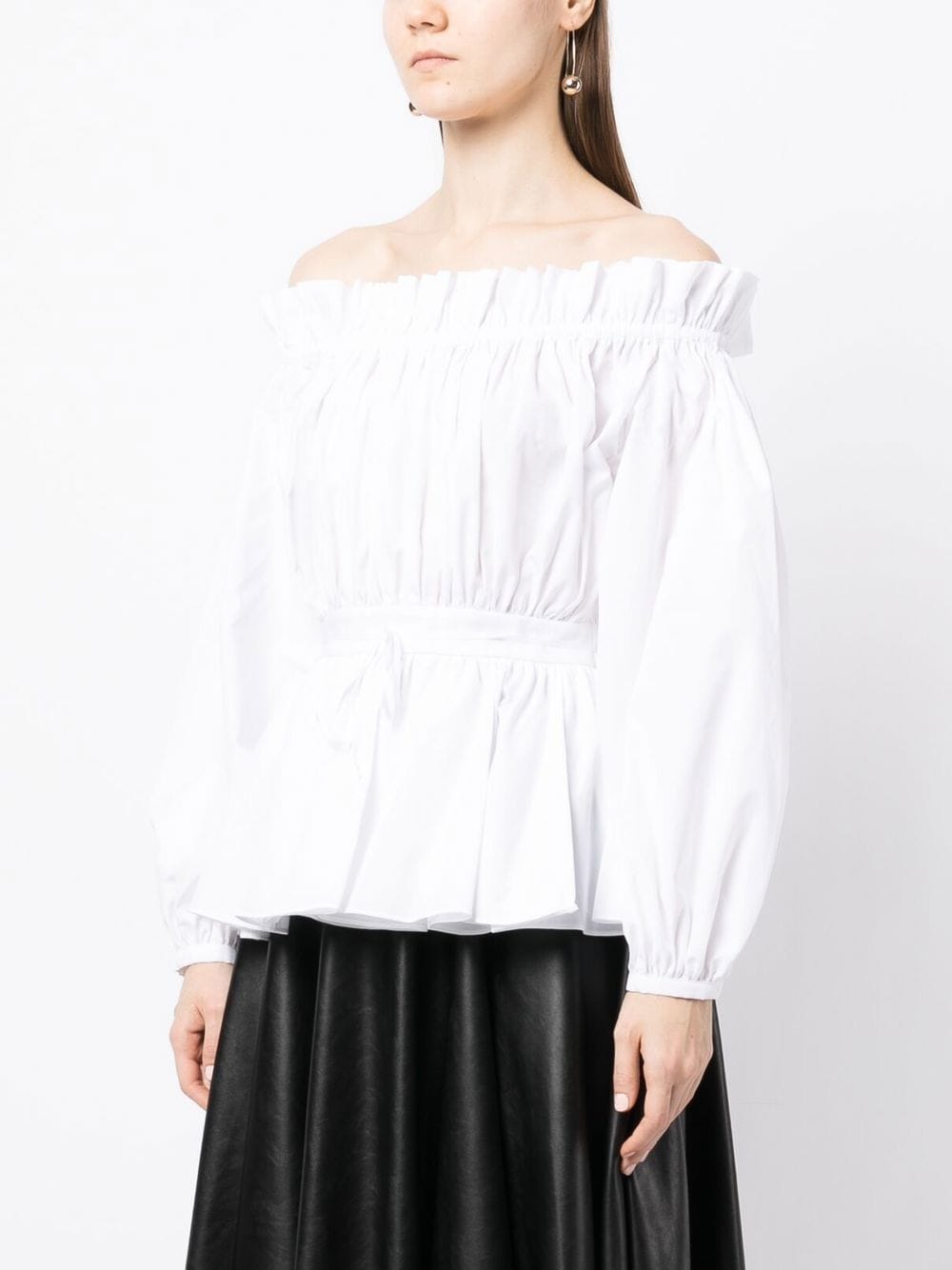 Alexander McQueen ALEXANDER MCQUEEN- Off Shoulder Cotton Top