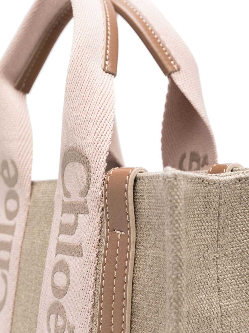 Chloé CHLOÉ- Woody Canvas And Leather Tote Bag