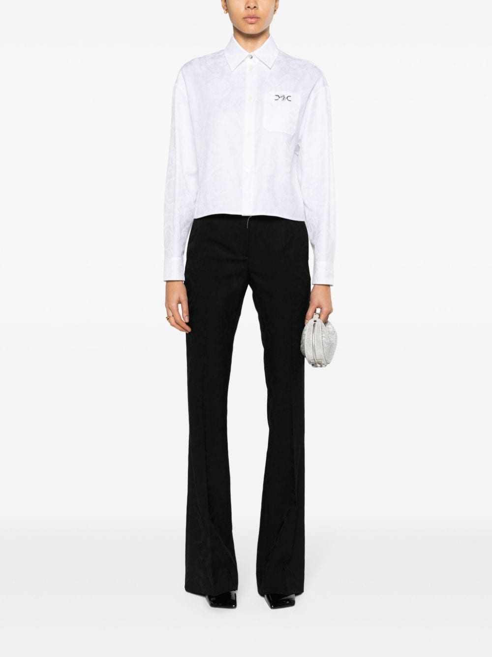 Versace VERSACE- Cotton Cropped Shirt