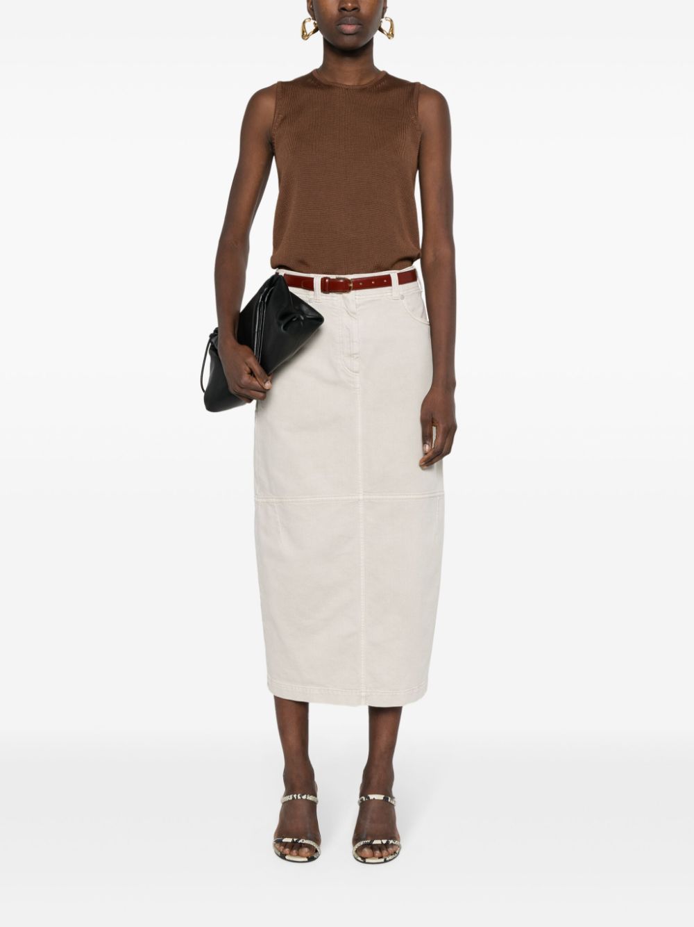 Brunello Cucinelli BRUNELLO CUCINELLI- Denim Long Skirt