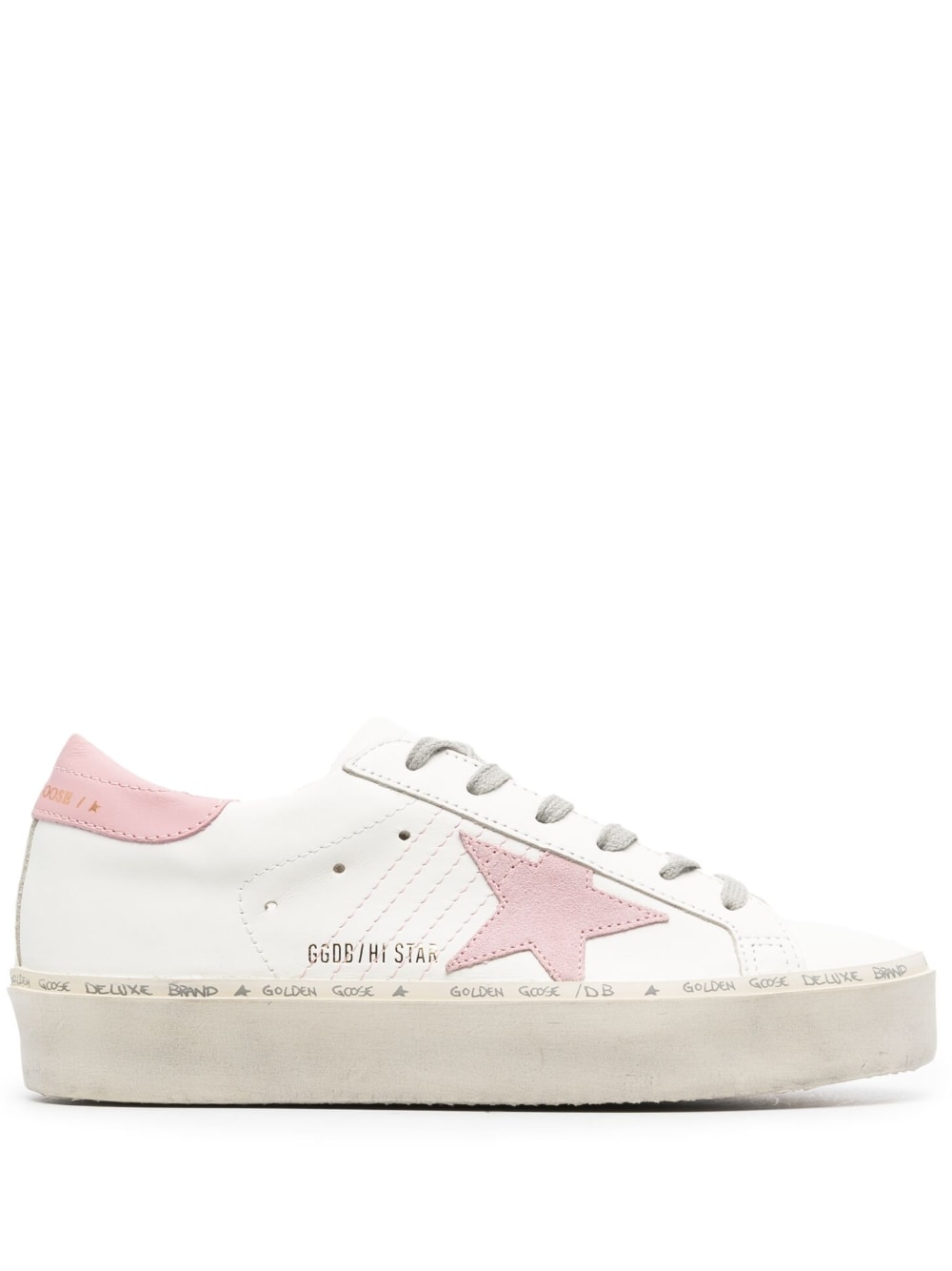 Golden Goose GOLDEN GOOSE- Hi Star Leather Sneakers