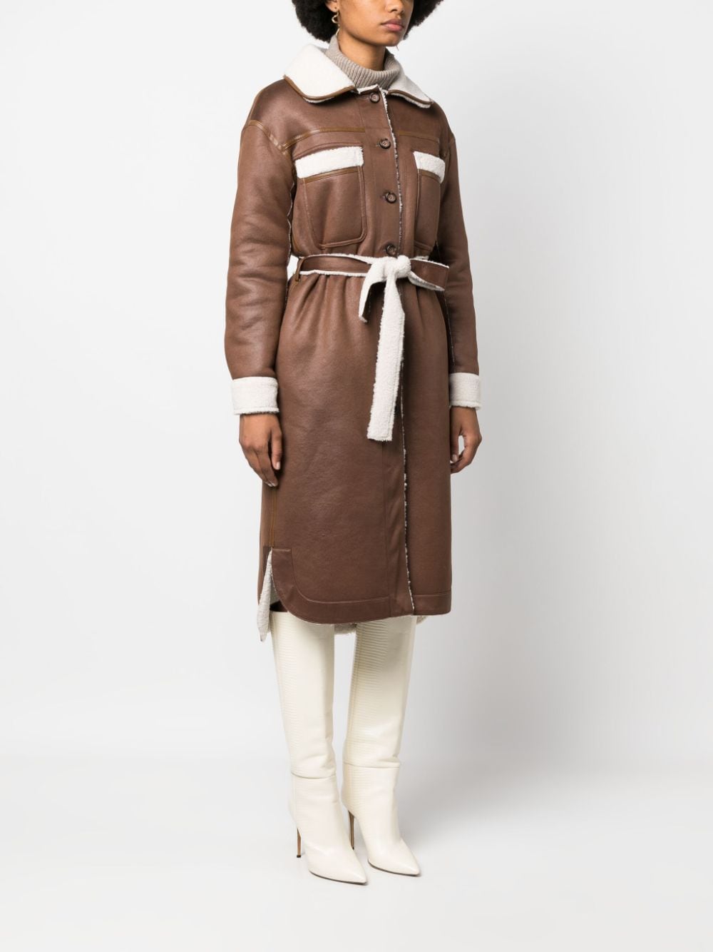 Urbancode URBANCODE- Long Coat With Belt