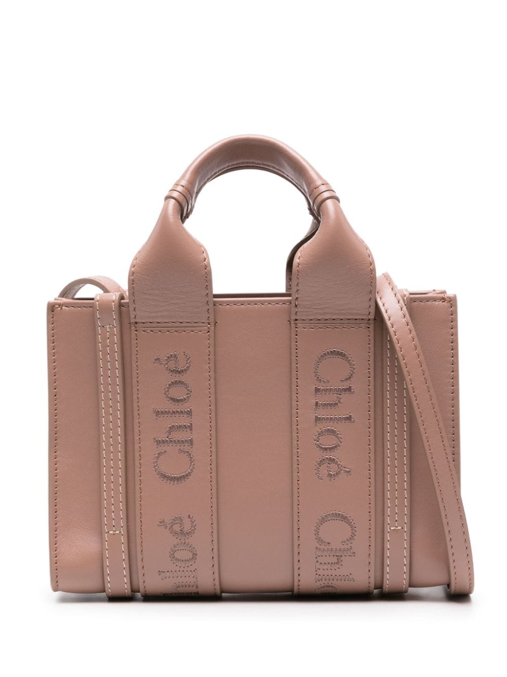 Chloé CHLOÉ- Woody Leather Mini Tote