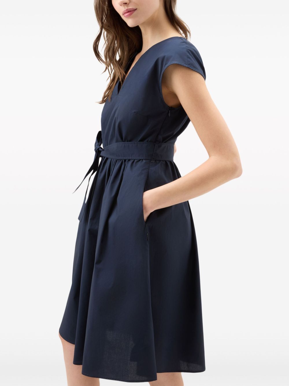 Woolrich WOOLRICH- Belted Poplin Short Dress