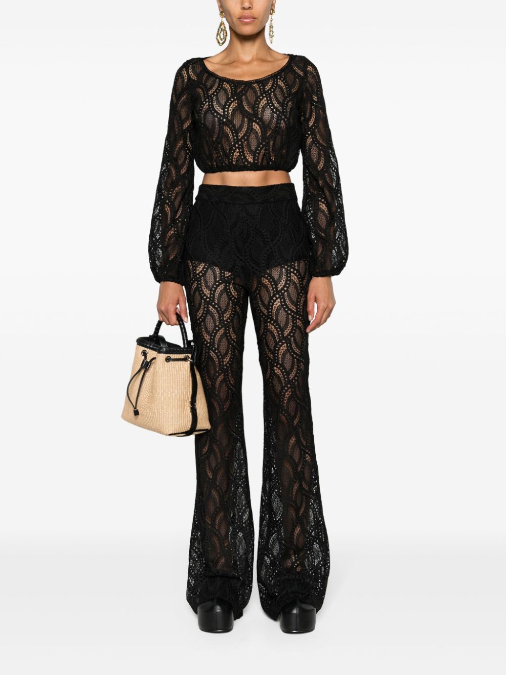 Ermanno Scervino ERMANNO SCERVINO- Embroidered Cropped Top