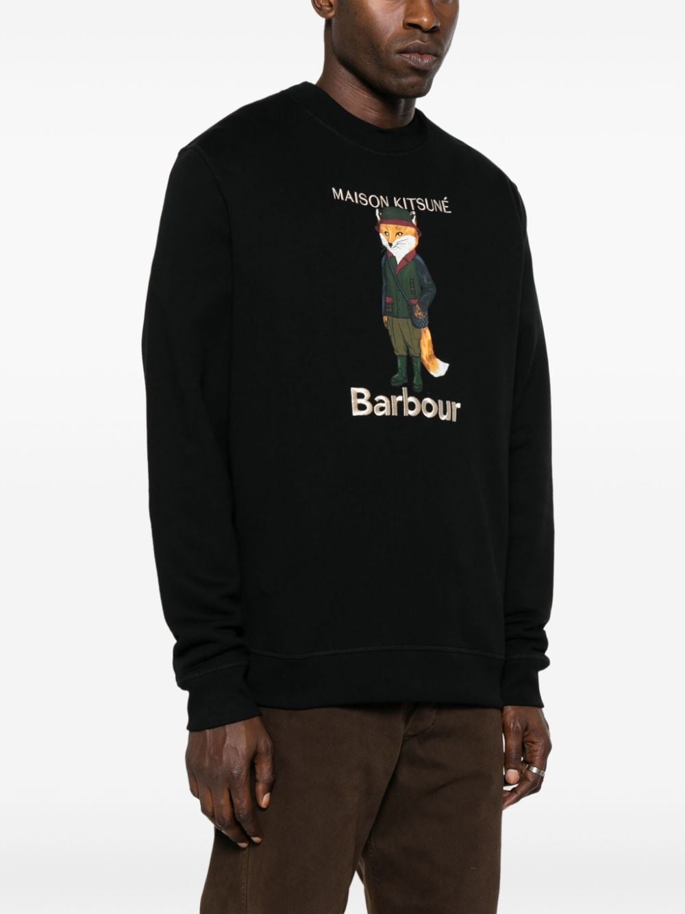 Barbour X Maison Kitsune' BARBOUR X MAISON KITSUNE'- Beaufort Fox Cotton Sweatshirt