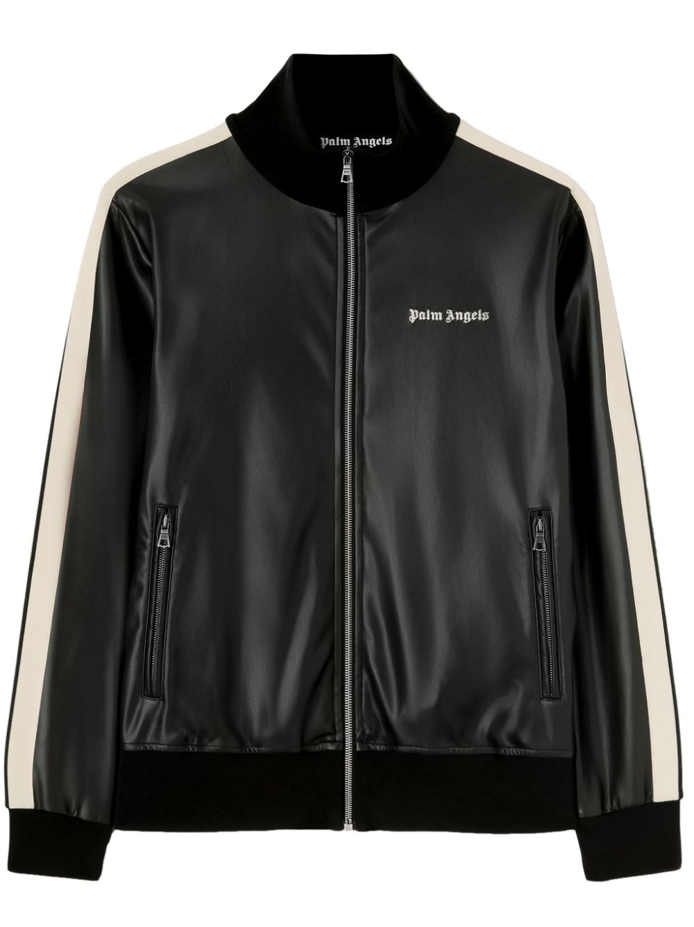 PALM ANGELS PALM ANGELS- Logo Leather-effect Bomber Jacket