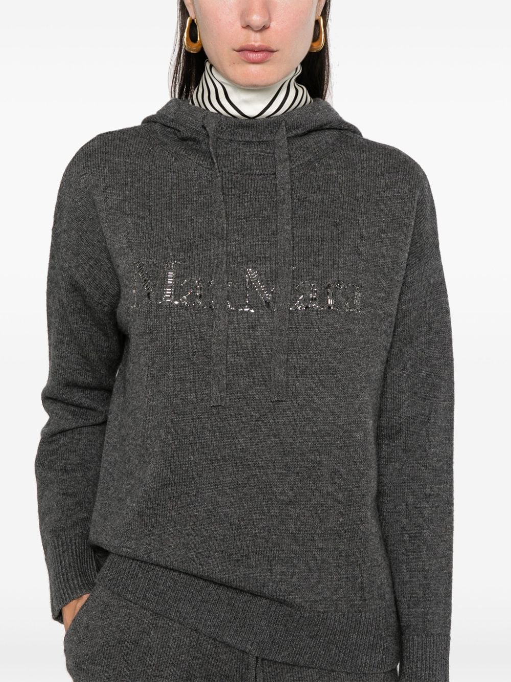  'S MAX MARA- Logo Wool Hoodie