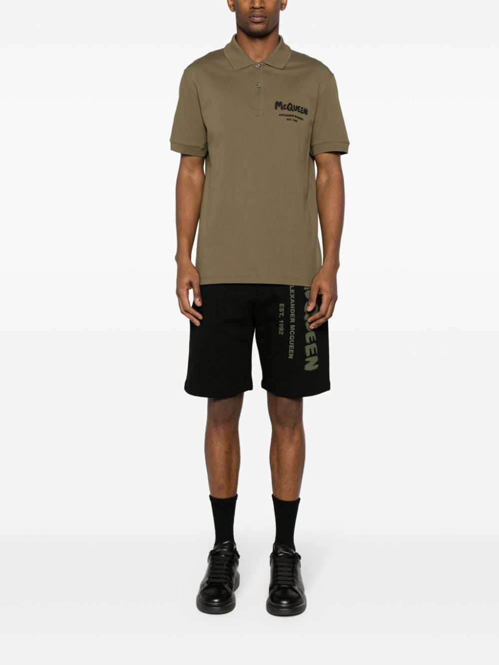 Alexander McQueen ALEXANDER MCQUEEN- Graffiti Cotton Polo Shirt