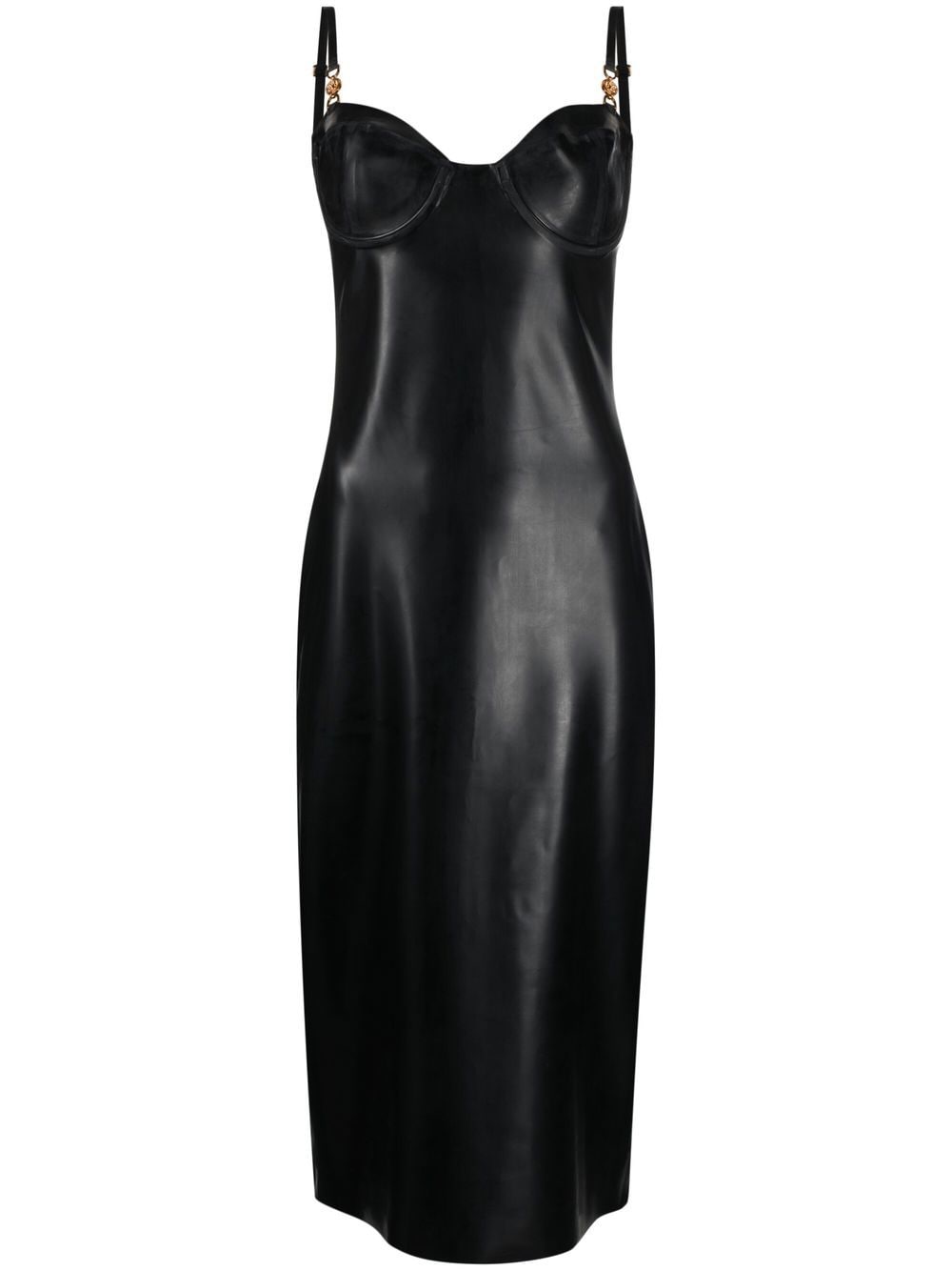 Versace VERSACE- Latex Bustier Midi Dress