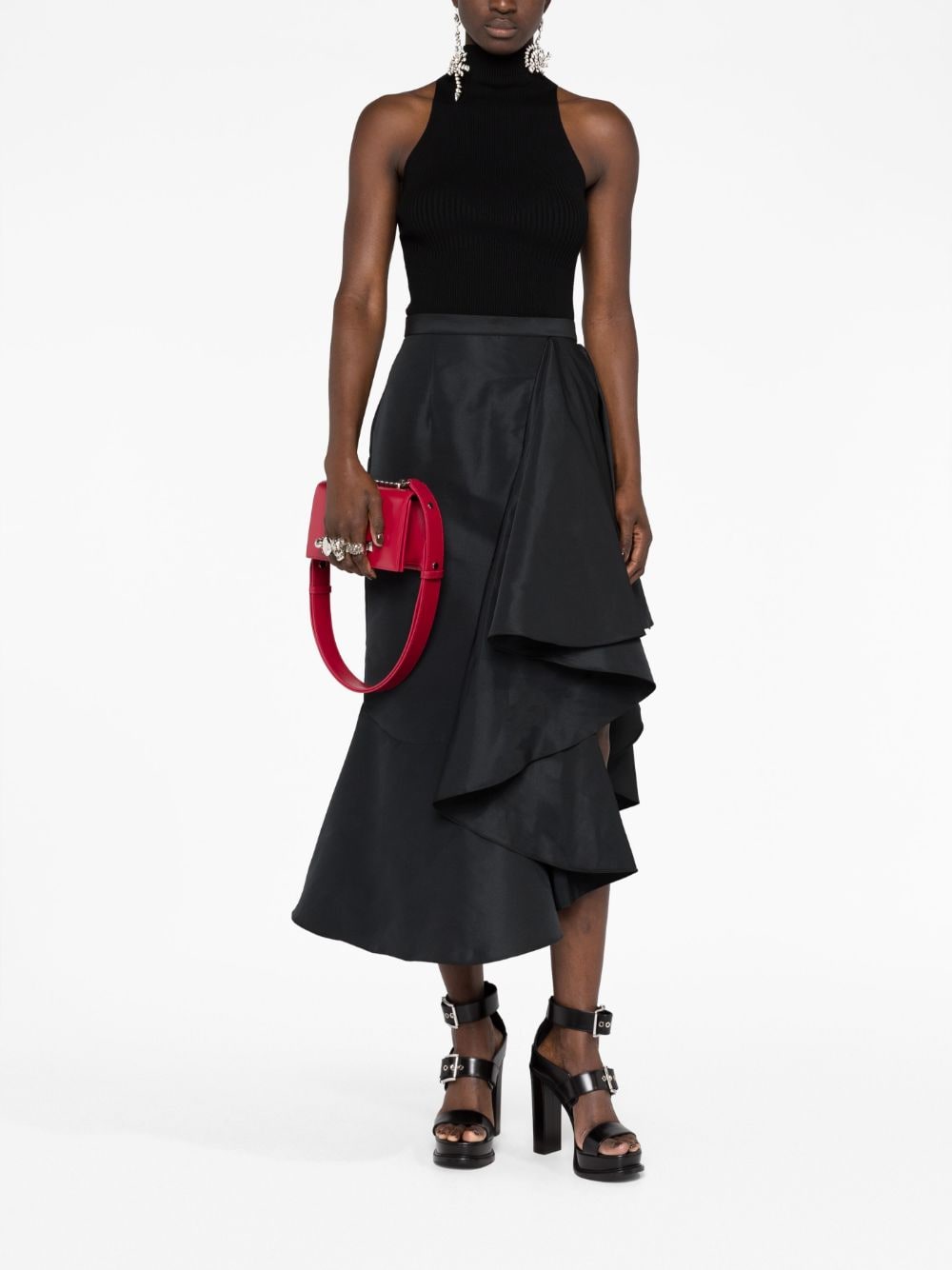 Alexander McQueen ALEXANDER MCQUEEN- Slit Detail Midi Skirt