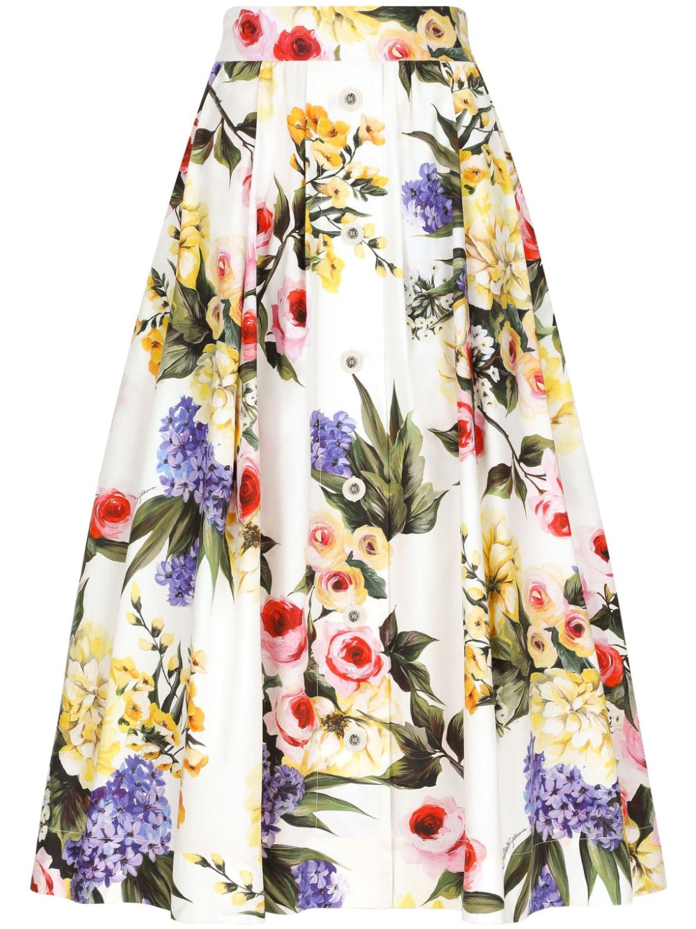 Dolce & Gabbana DOLCE & GABBANA- Printed Cotton Midi Skirt