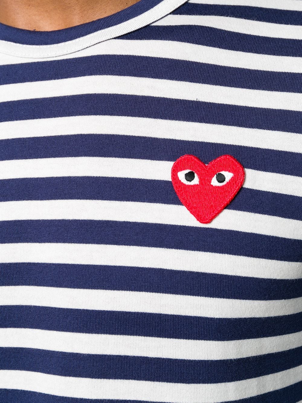 Comme Des Garçons Play COMME DES GARCONS PLAY- Logo Striped Cotton T-shirt