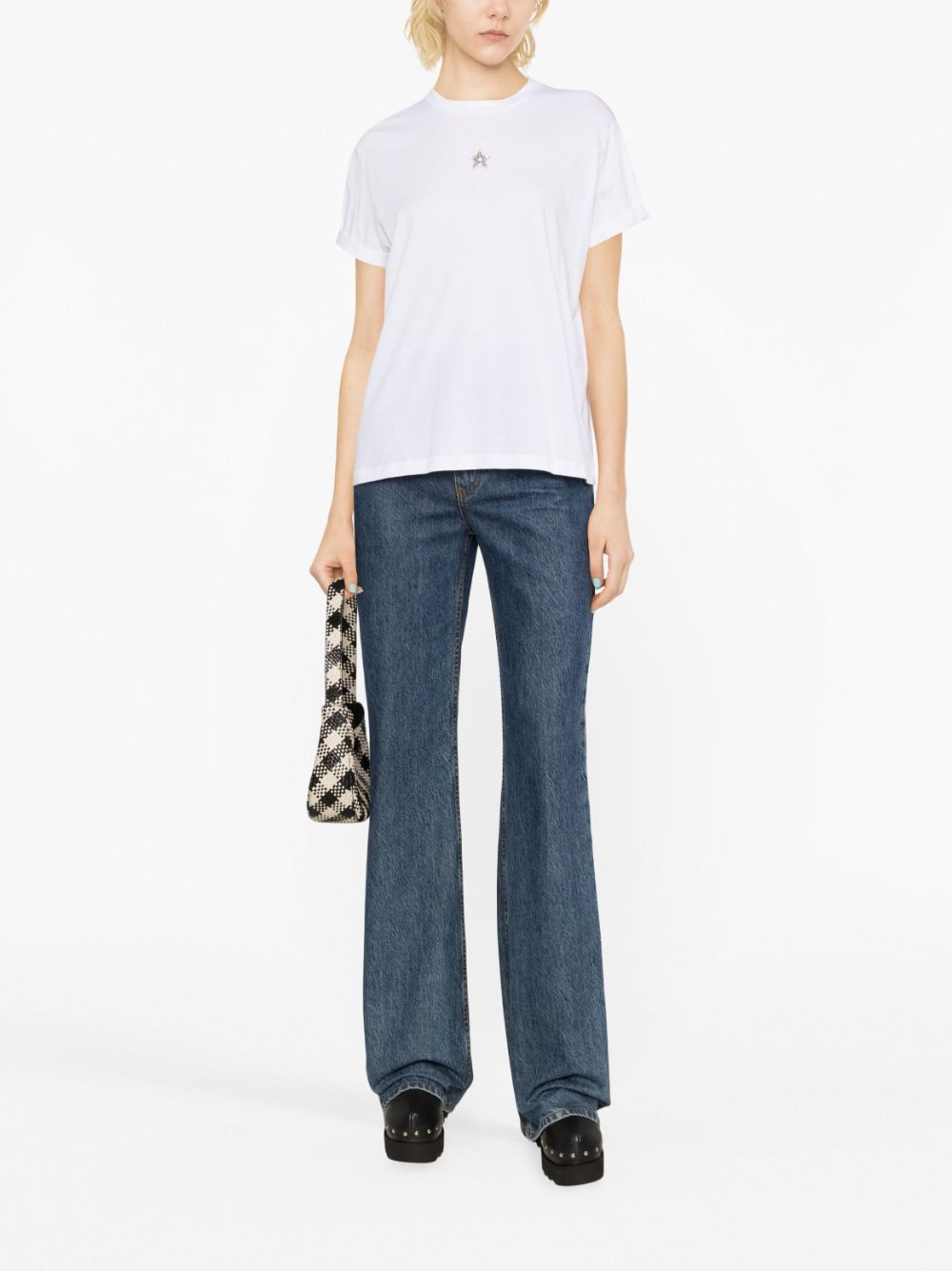 Stella McCartney STELLA MCCARTNEY- Embroidered Mini Star Cotton T-shirt