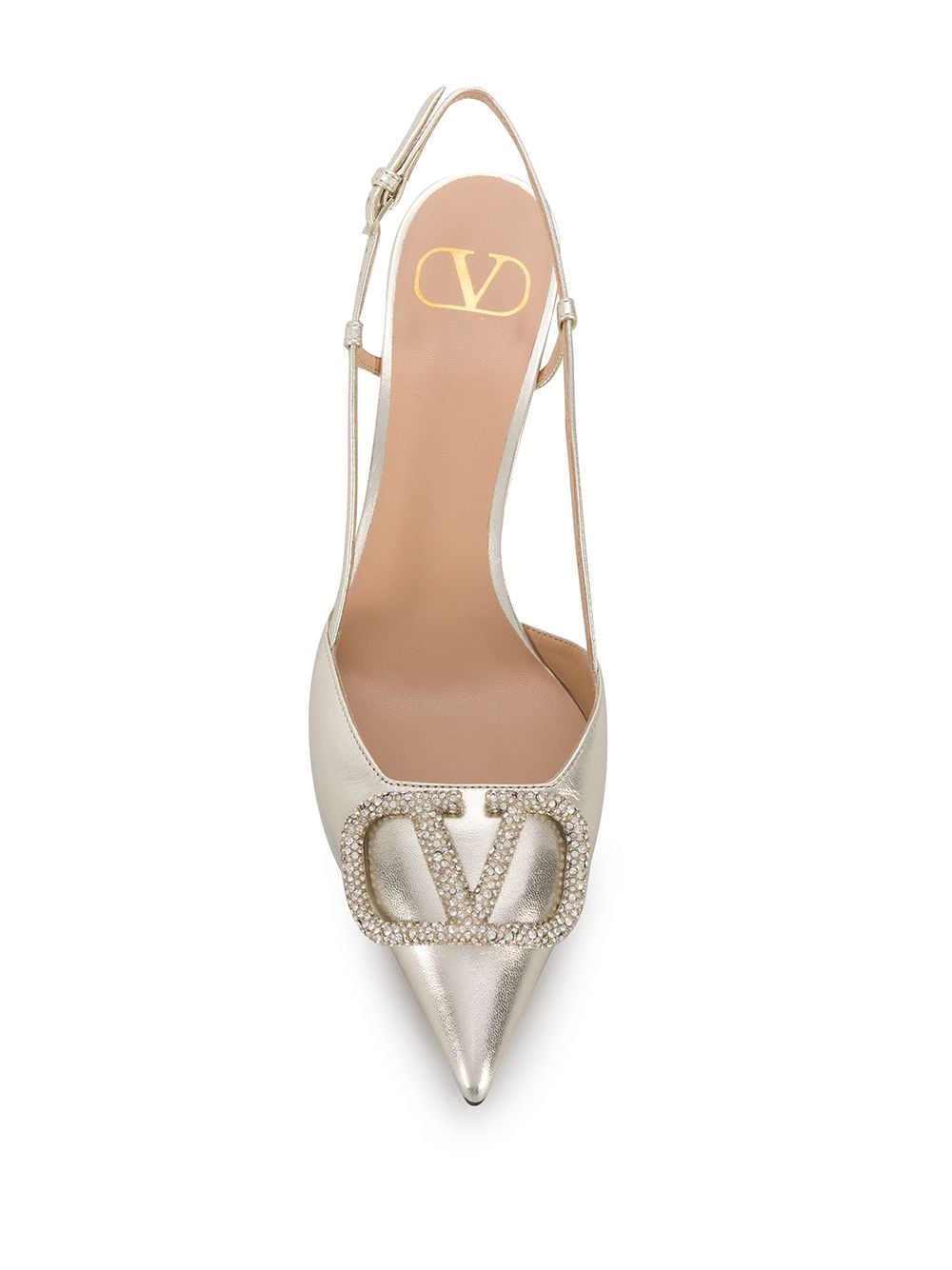 VALENTINO GARAVANI VALENTINO GARAVANI- Vlogo Signature Leather Slingback Pumps