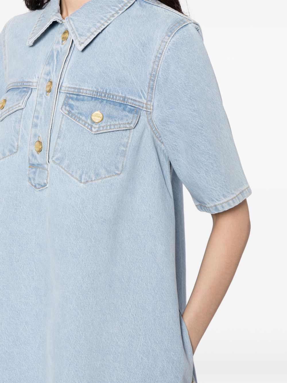 Ganni GANNI- Cutline Denim Mini Dress