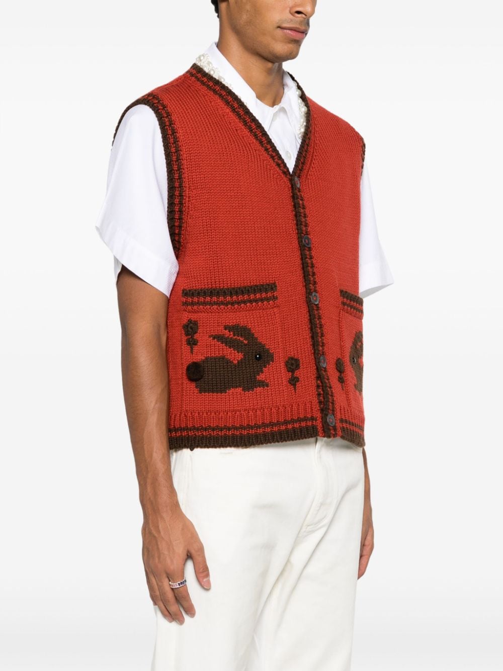 BODE BODE- Embroidered Wool Vest