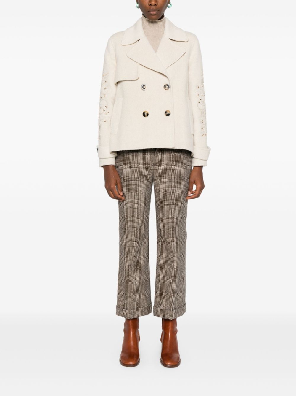 Ermanno ERMANNO- Wool Short Trench Coat