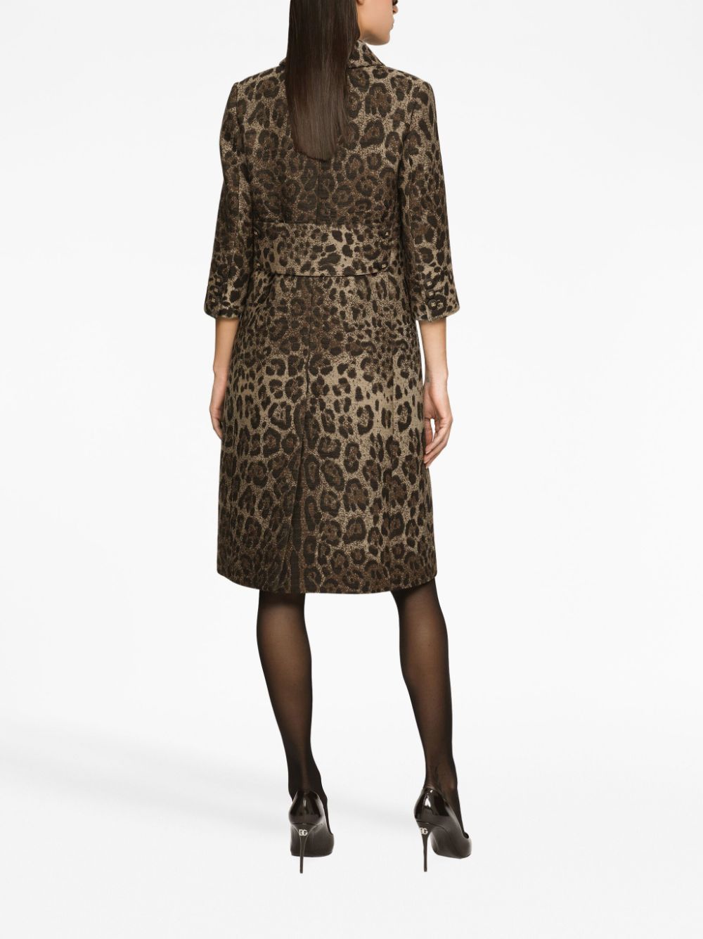 Dolce & Gabbana DOLCE & GABBANA- Leopard Print Wool Chemisier Dress