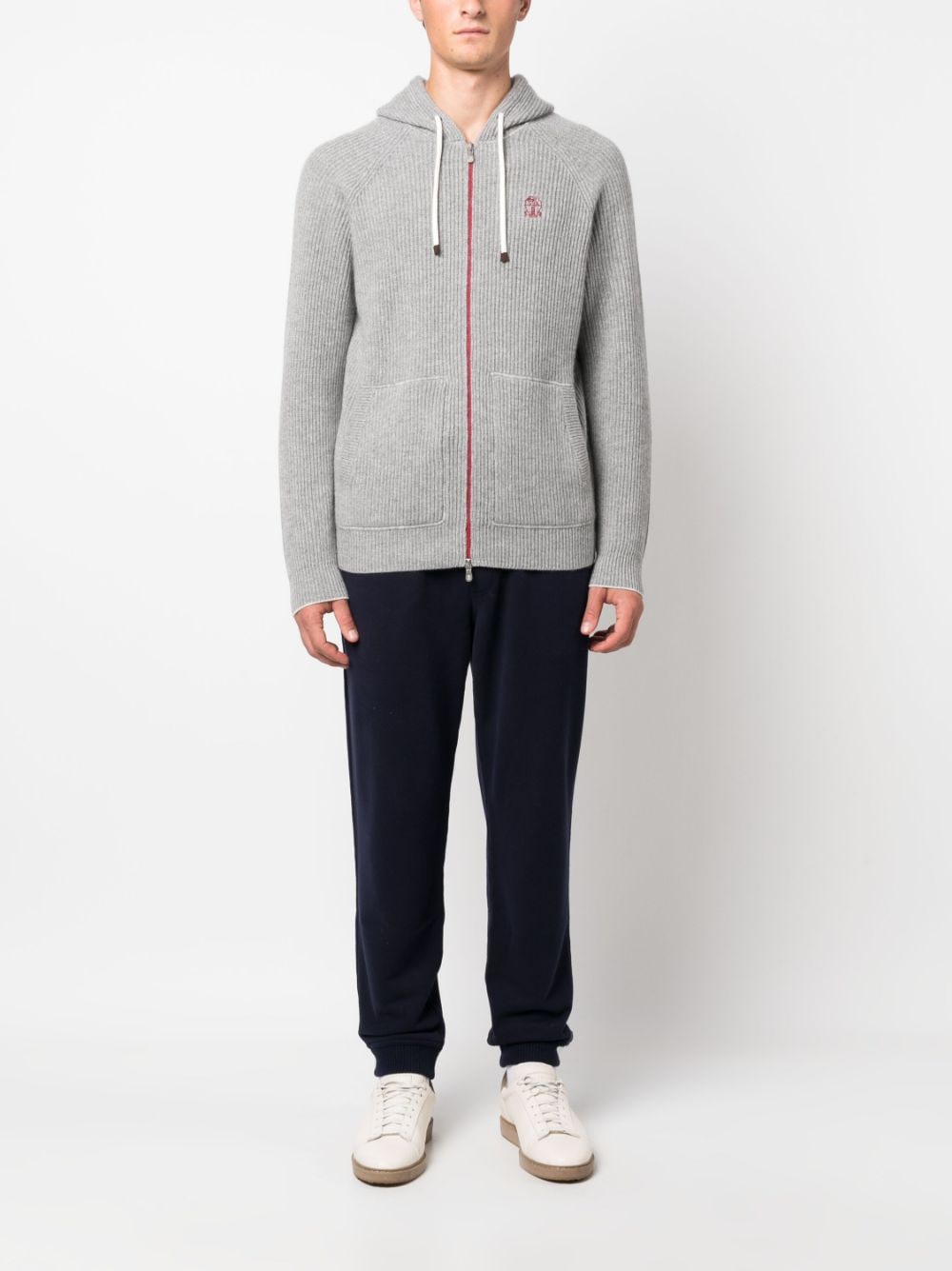 Brunello Cucinelli BRUNELLO CUCINELLI- Cashmere Zipped Hoodie