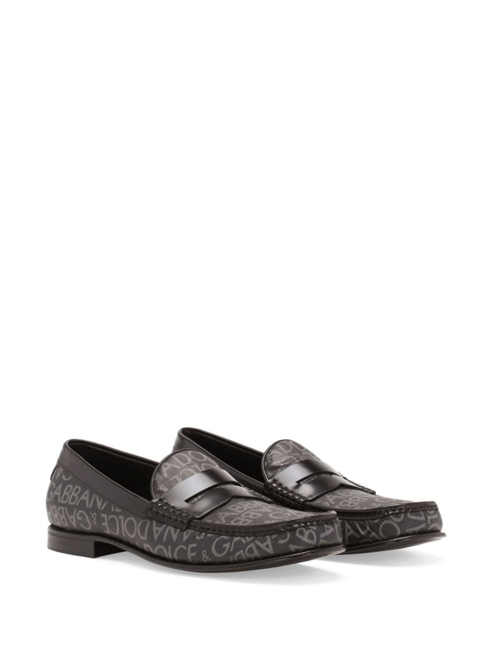 Dolce & Gabbana DOLCE & GABBANA- Allover Logo Leather Loafers