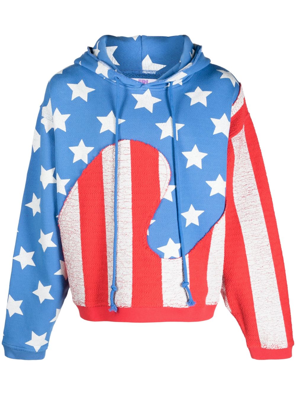 ERL ERL- Star And Stripes Swirl Cotton Hoodie