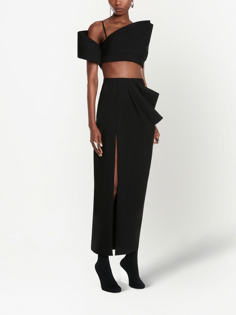 Alexander McQueen ALEXANDER MCQUEEN- Slit Detail Long Wool Skirt