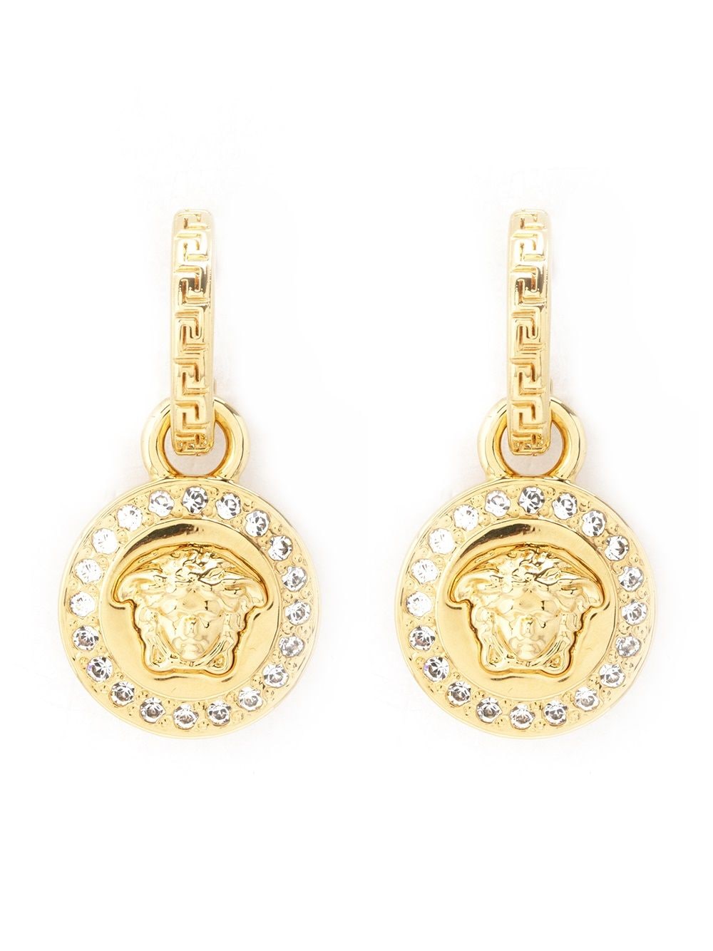 Versace VERSACE- Crystal La Medusa Greca Earrings