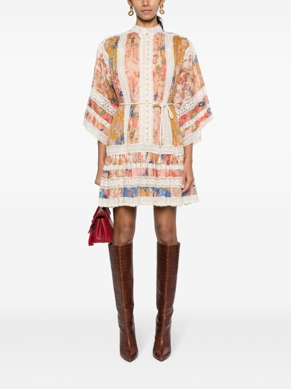 Zimmermann ZIMMERMANN- Lace Trimmed Mini Dress