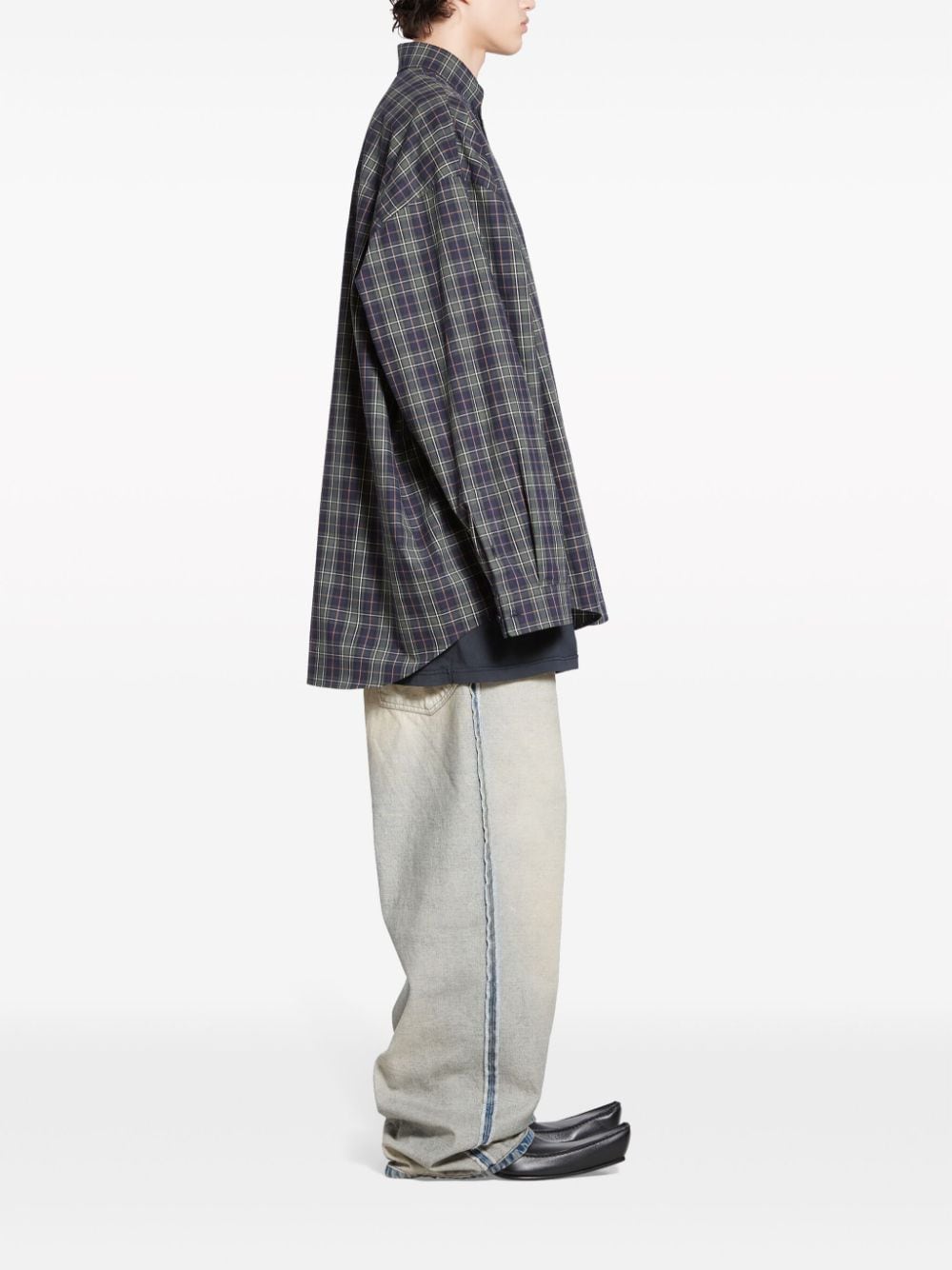 Balenciaga BALENCIAGA- Check Motif Flannel Shirt