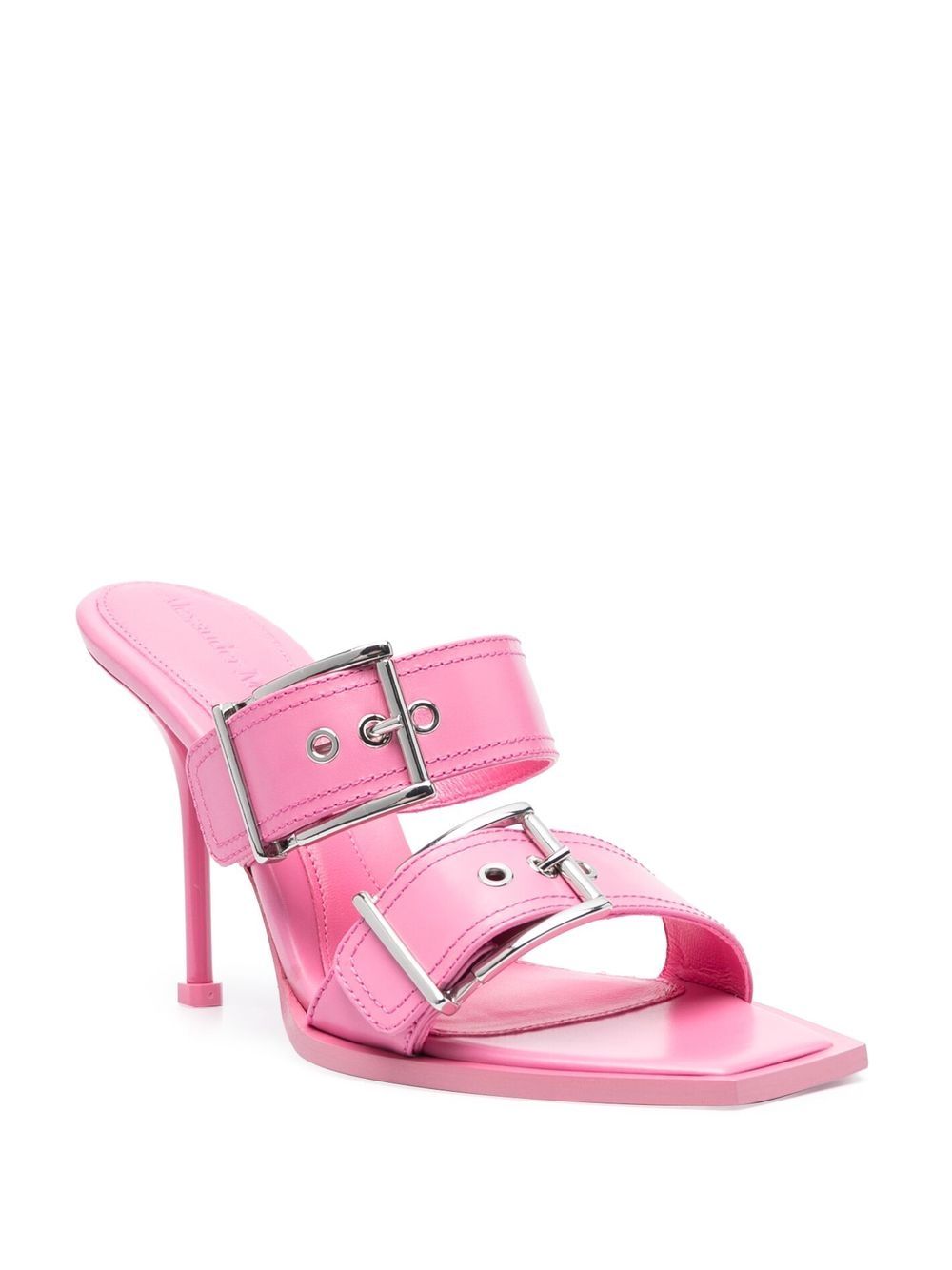 Alexander McQueen ALEXANDER MCQUEEN- Punk Double Buckle Leather Sandals