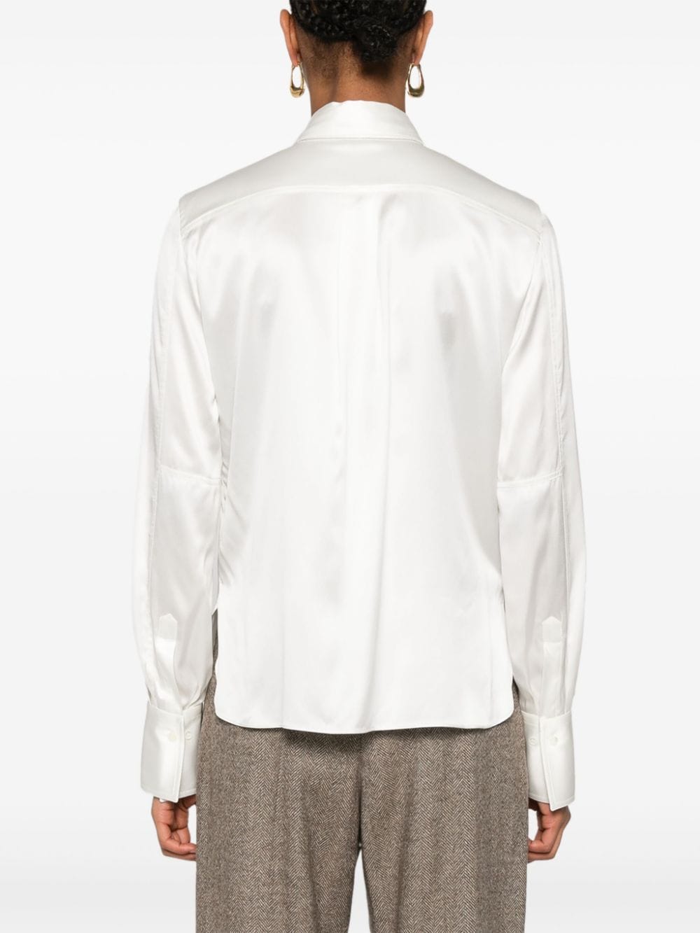 Brunello Cucinelli BRUNELLO CUCINELLI- Silk Stain Shirt With Shiny Details