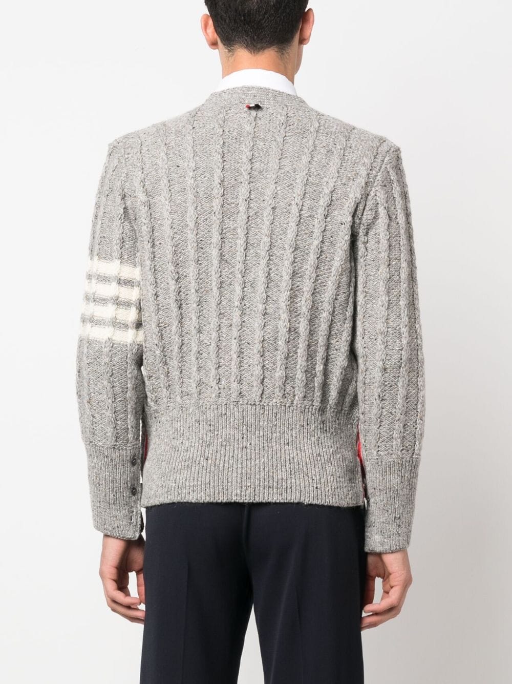 Thom Browne THOM BROWNE- 4-bar Cable Knit Wool Cardigan