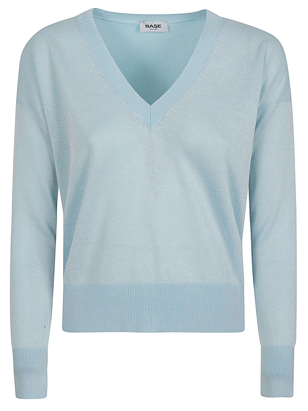 Base BASE- Cotton Blend V-neck Sweater