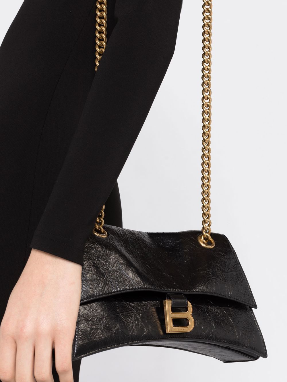 Balenciaga BALENCIAGA- Crush Chain Small Leather Shoulder Bag