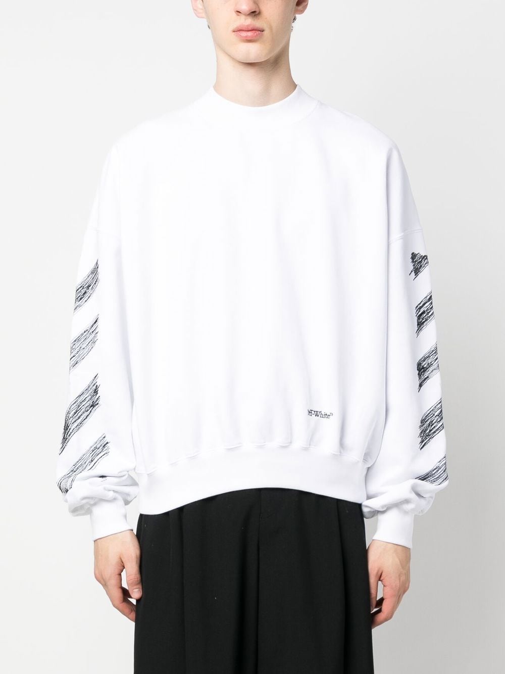 OFF-WHITE OFF-WHITE- Diagonal Cotton Sweatshirt