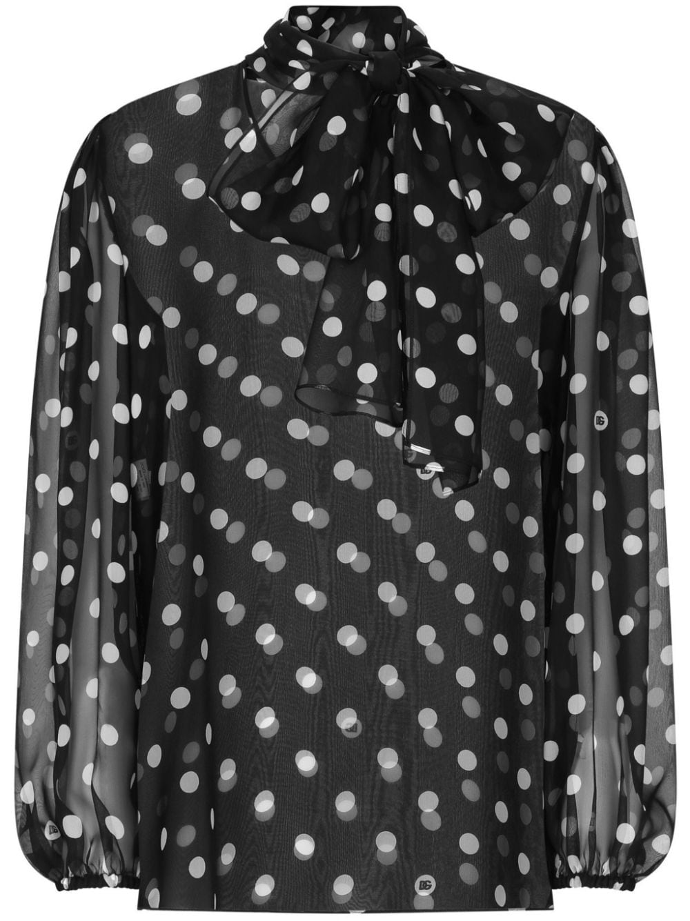 Dolce & Gabbana DOLCE & GABBANA- Dots Print Silk Shirt