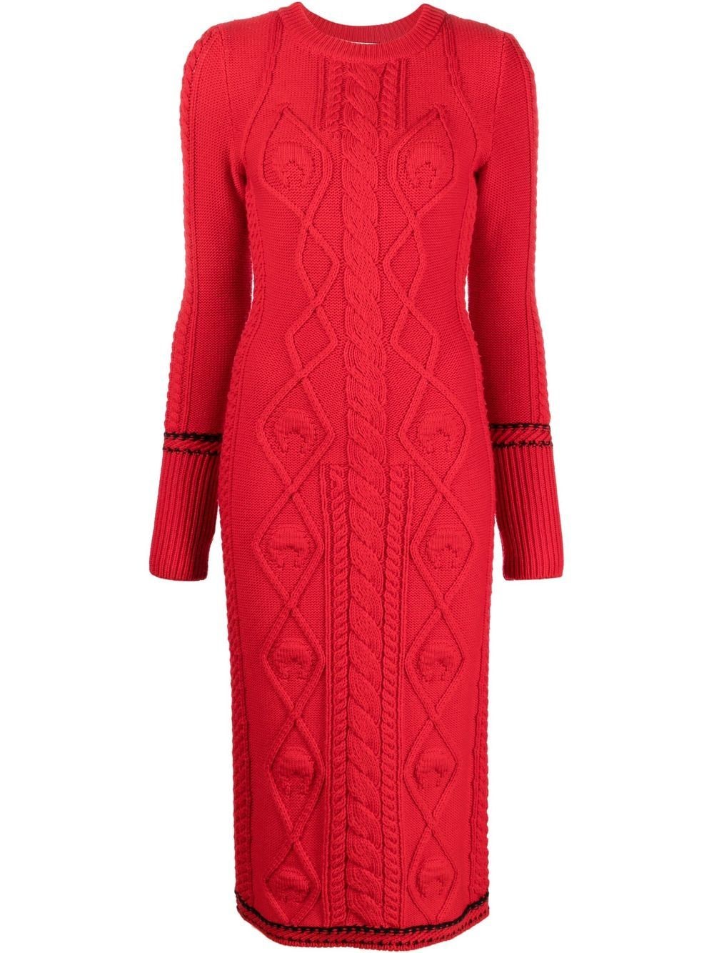 Marine Serre MARINE SERRE- Long Cable Knit Dress